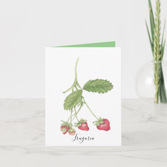 Cartes de remerciement fraise (Devant)