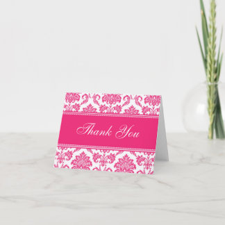 Cartes de remerciement Fuchsia Damask