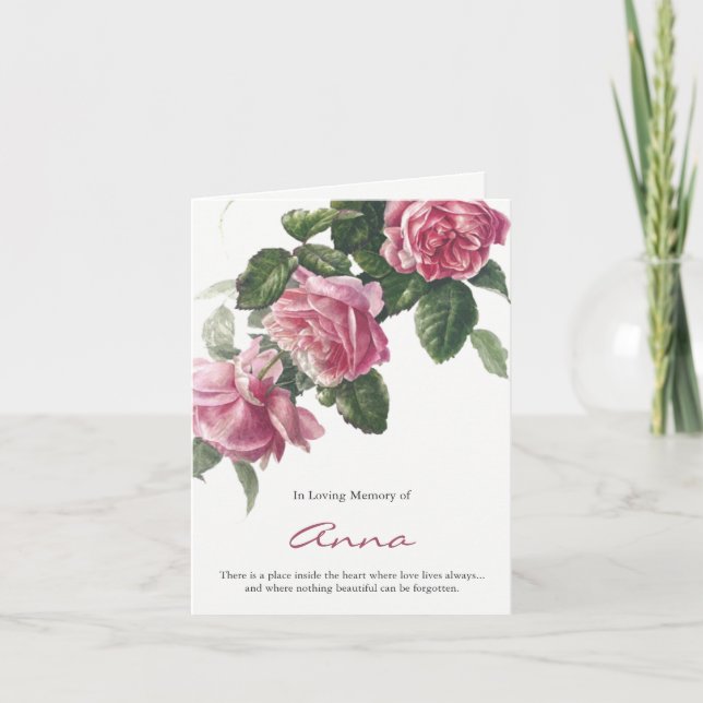Cartes de remerciement funéraire | Antique Rose de (Devant)