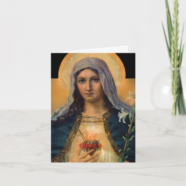 Cartes de remerciement funéraire | Coeur immaculé  (Devant)