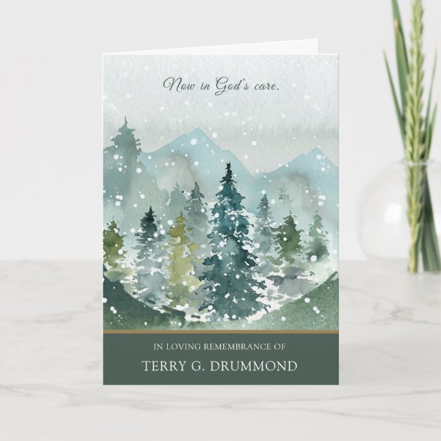 Cartes de remerciement funéraire | Forêt d'épinett (Devant)