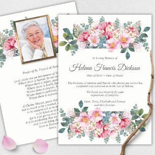 Cartes de remerciement funéraire   Jardin parfumé