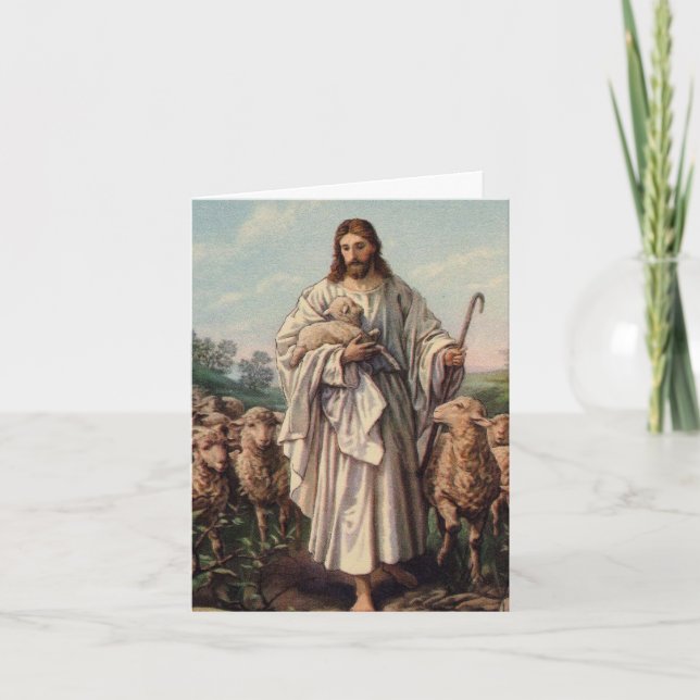 Cartes de remerciement funéraire | Jésus Bon Paste (Devant)