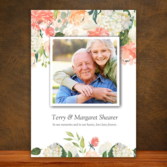 Cartes de remerciement funéraire | prairie florale (Floral Photo Sympathy Funeral Thank You Cards)