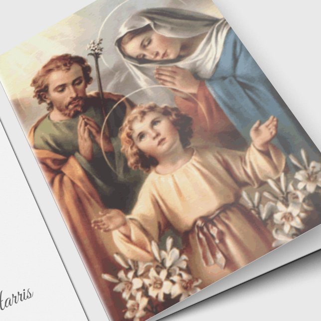 Cartes de remerciement funéraire | Sainte Famille  (Holy Family Condolence Sympathy Bereavement Funeral Thank You Card)