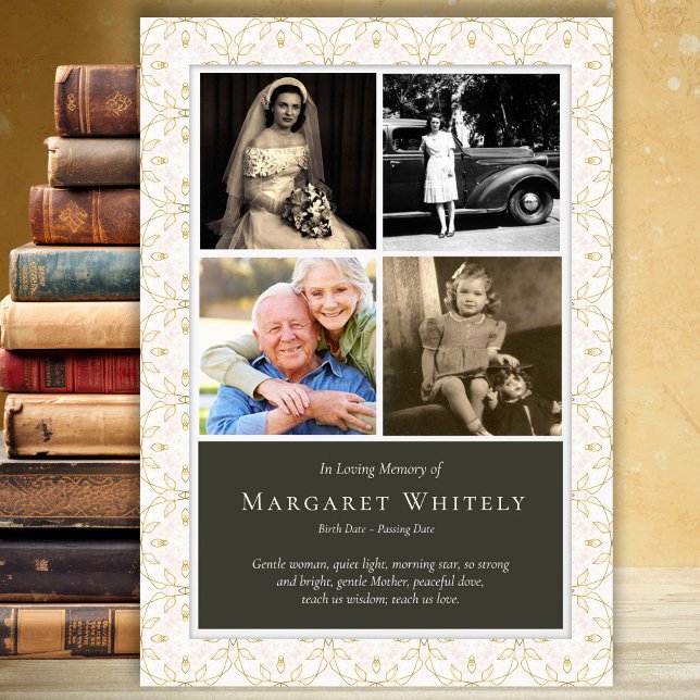 Cartes de remerciement funéraire | Souvenir de l'a (Sympathy Photo Collage In Loving Memory Funeral Thank You Card)