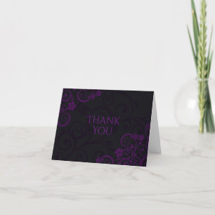 Cartes de remerciement gothiques prune pourpre