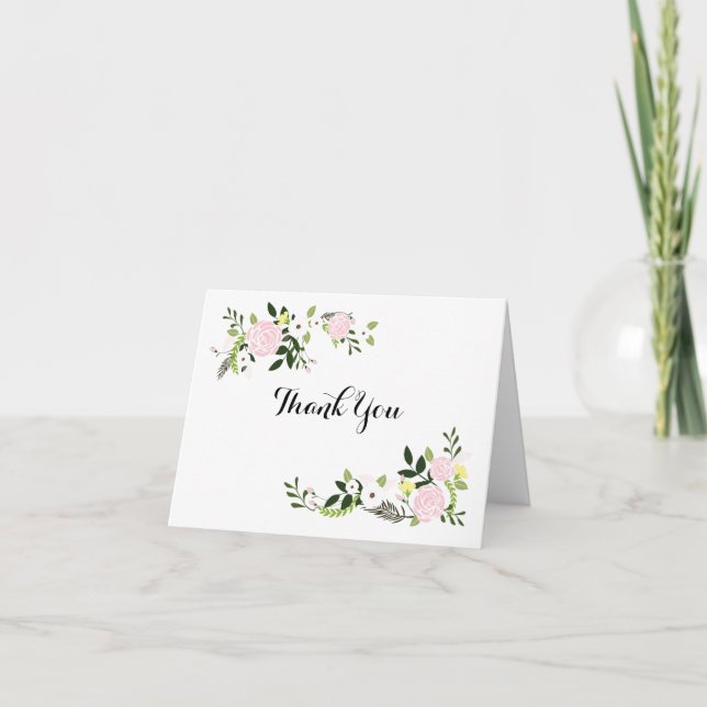 Cartes de remerciement Jardin Floral - blanc (Devant)