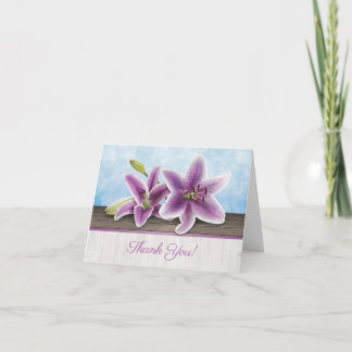 Cartes de remerciement jolie lily violette