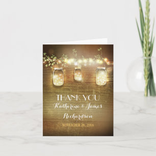 Cartes de Remerciement Lumineuses Bocaux Mason Rus