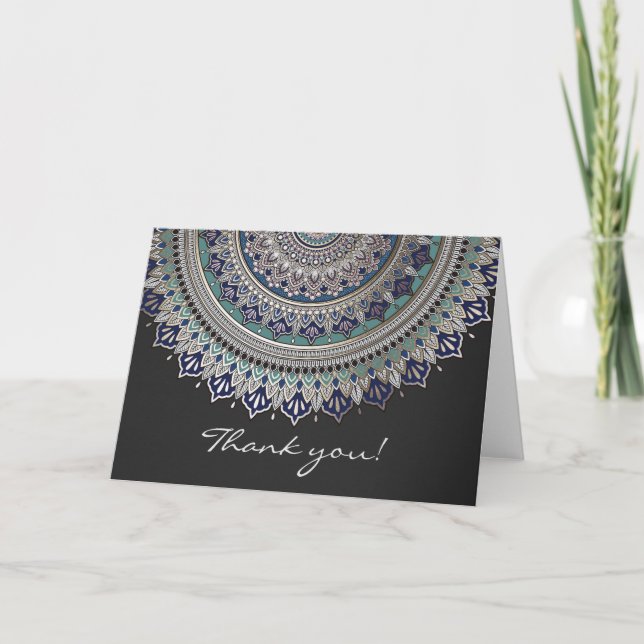 Cartes de remerciement mandala élégantes (Devant)