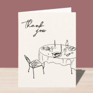 Cartes de remerciement mariage avec table d'après-