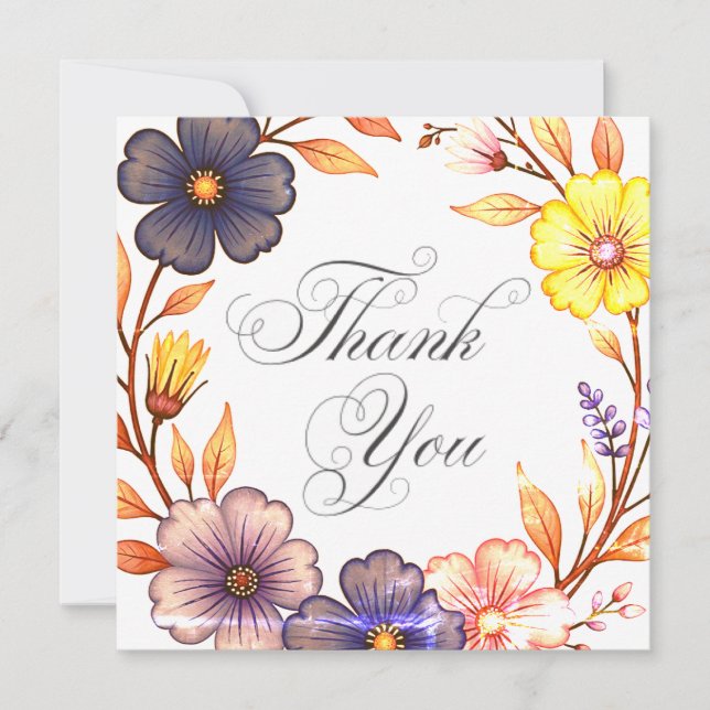 Cartes de remerciement mariage ou douche (Devant)