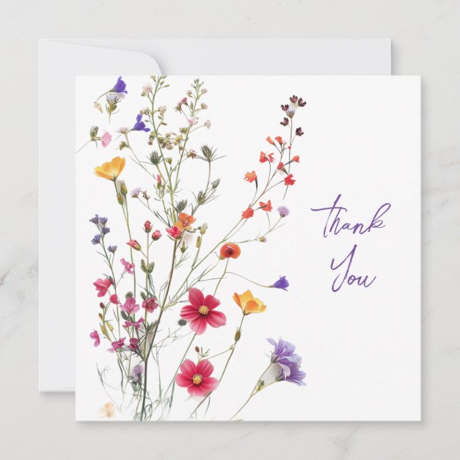 Cartes de remerciement mariage ou douche (Devant)