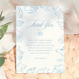 Cartes de remerciement Mariage Thème Coquillages C
