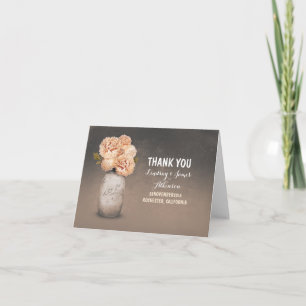 Cartes de remerciement mignonnes avec pot Mason pe