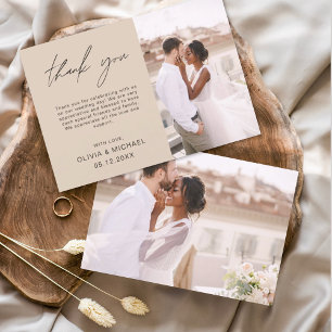 Cartes de remerciement minimalistes pour mariage e