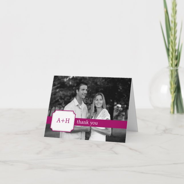 Cartes de remerciement modernes (Fuchsia) (Devant)