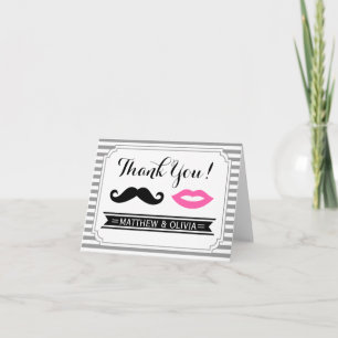 Cartes de remerciement Moustache & Lèvres