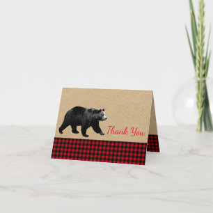 Cartes de remerciement Ours Rustique
