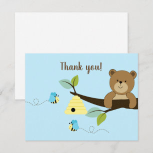 Cartes de remerciement Ourson miel abeille Bourdon