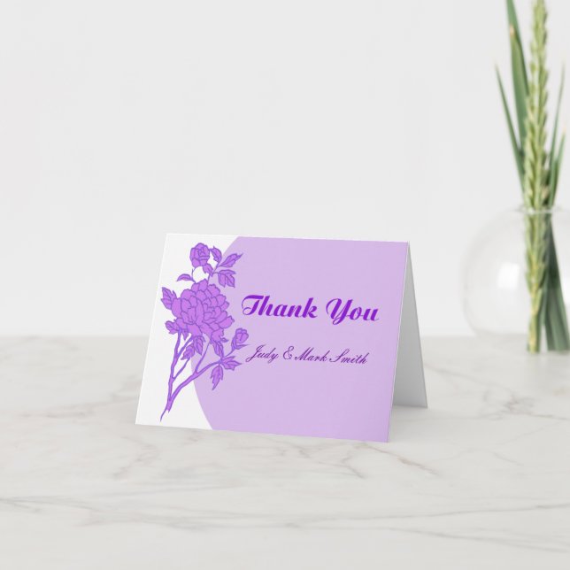 Cartes de remerciement personnalisées Fleur Violet (Devant)
