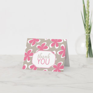 Cartes de remerciement personnalisées Fleurs Rétro