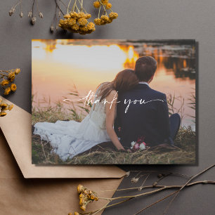 Cartes de remerciement photo de mariage simples