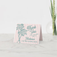 Cartes de remerciement Pink Palm Springs Pastel Be