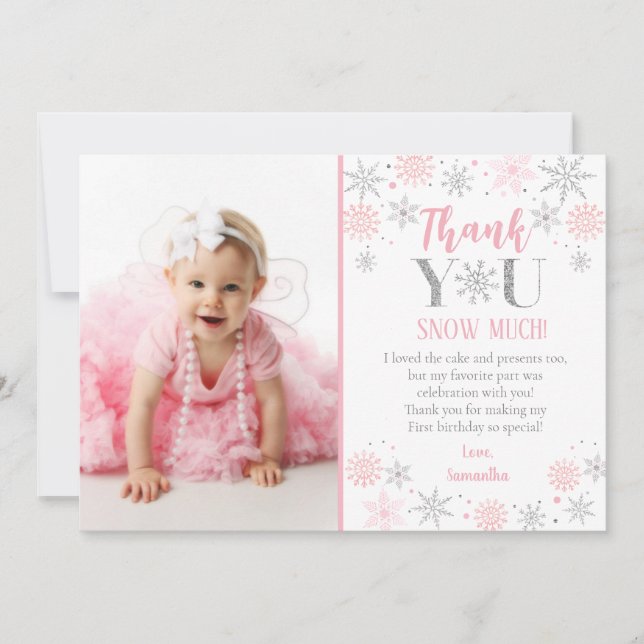 Cartes de remerciement pour 1er anniversaire Winte (Devant)