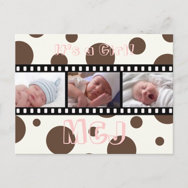 Cartes de remerciement pour Baby Shower avec inser (Devant)