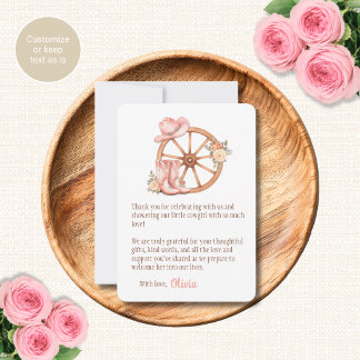 Cartes de remerciement pour Baby Shower Cowgirl Ch