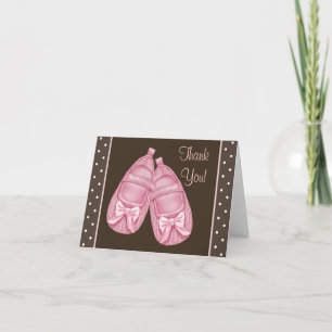 Cartes de remerciement pour baby shower rose marro