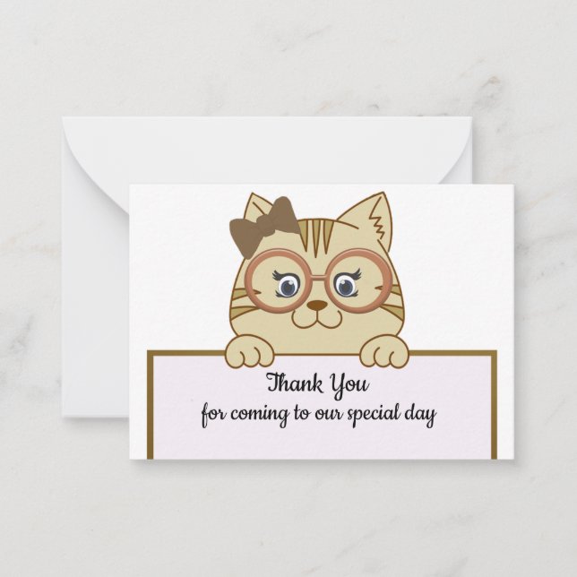 Cartes de Remerciement pour chat Brown (Devant)
