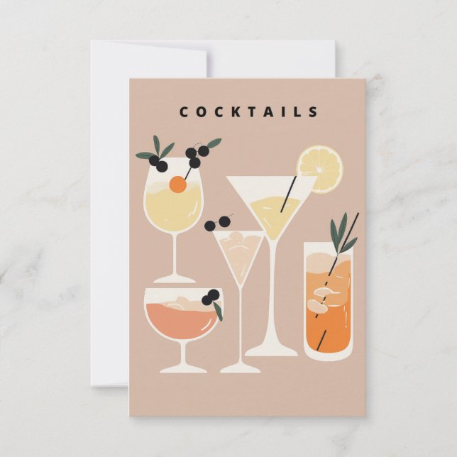 Cartes de remerciement pour cocktail d'inspiration (Devant)