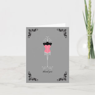 Cartes de remerciement pour douche de lingerie de 
