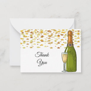 Cartes de remerciement pour la bouteille de Champa