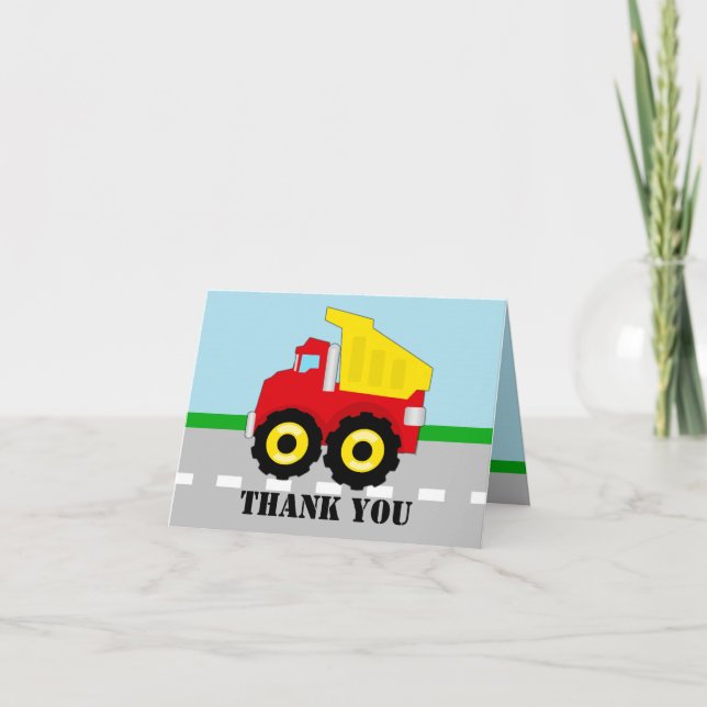 Cartes de remerciement pour le camion de vidange d (Devant)