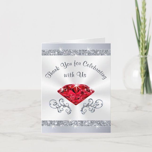 Cartes de remerciement pour les 40 ans de mariage  (Devant)
