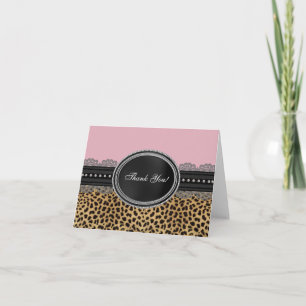 Cartes de remerciement Pretty Pink Leopard