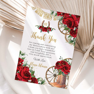 Cartes de remerciement Quinceañera Bottes Charro F