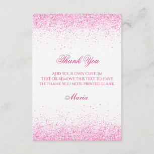 Cartes de remerciement rose pailleté