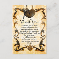 Cartes de remerciement vintage antiques Heart Lock