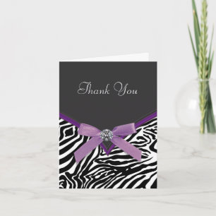 Cartes de remerciement Zèbre Violet