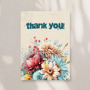 Cartes de Remerciements avec Fleurs, 5x7 pouces, v