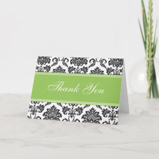 Cartes de remerciements Black Damask