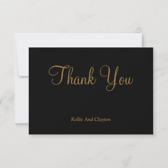 Cartes de remerciements Black/Gold (Devant)