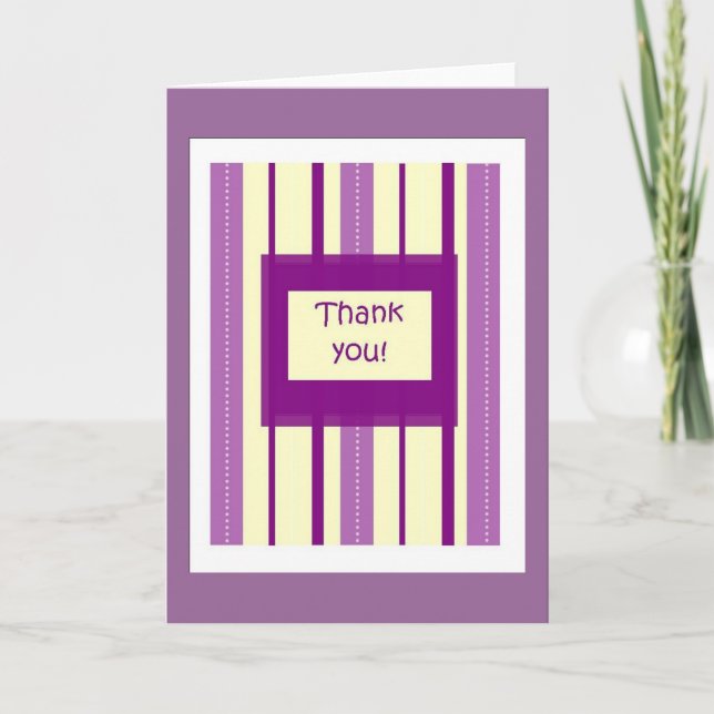 Cartes de remerciements de bandes violettes rétro (Devant)