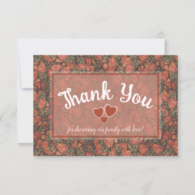 Cartes de remerciements de fraises (Devant)