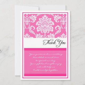 Cartes de remerciements de Fuchsia Mariage damassé